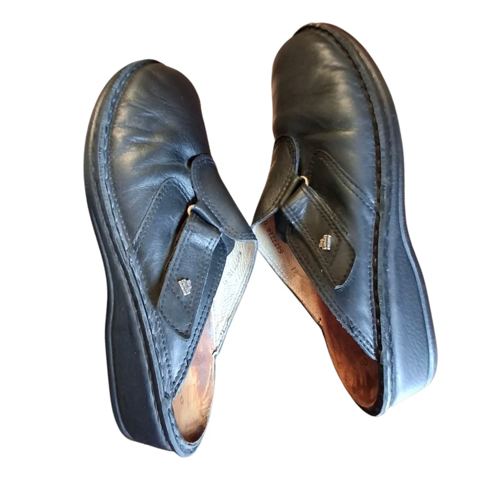 Finn Comfort Aussee Black Leather Slip-On Mule Clog Shoe  Women Size 41EU / 10US - Picture 8 of 16